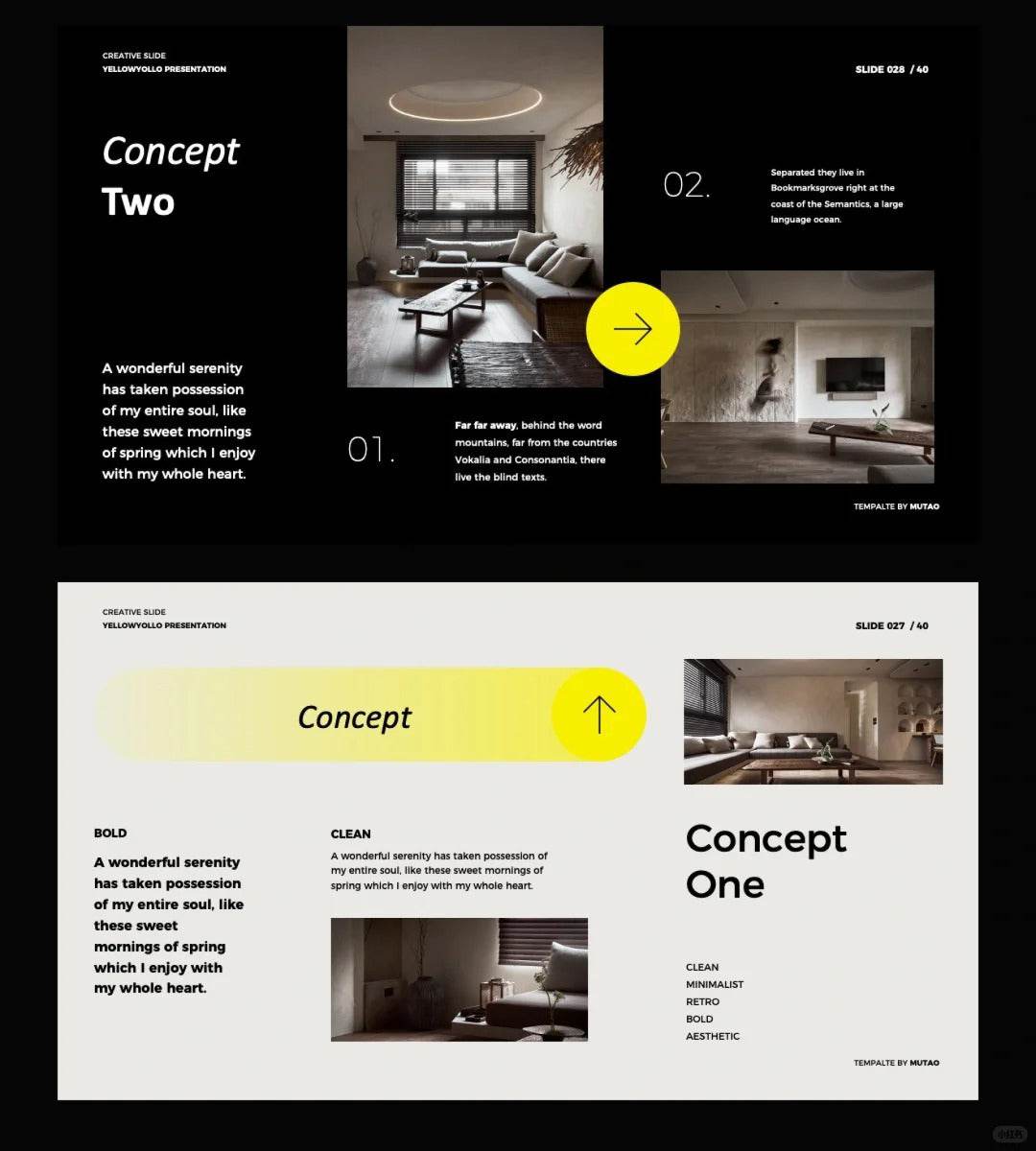 1041 Black and yellow color matching high-end PPT template - whaledesign