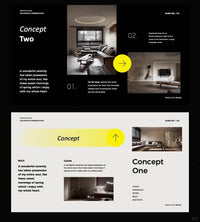 1041 Black and yellow color matching high-end PPT template - whaledesign