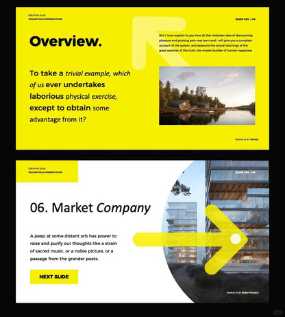 1041 Black and yellow color matching high-end PPT template - whaledesign
