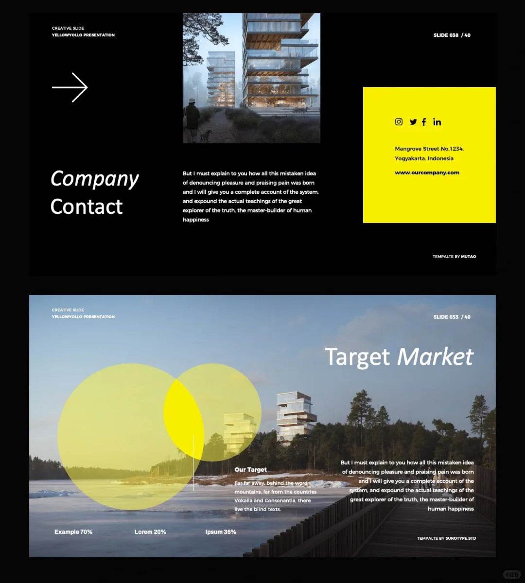 1041 Black and yellow color matching high-end PPT template - whaledesign
