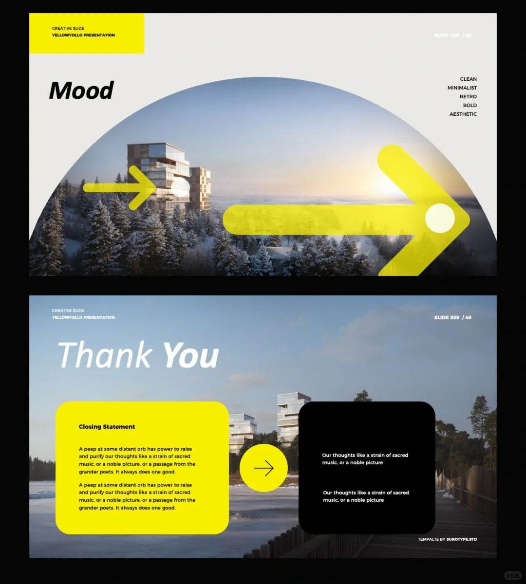 1041 Black and yellow color matching high-end PPT template - whaledesign