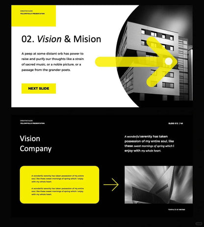 1041 Black and yellow color matching high-end PPT template - whaledesign