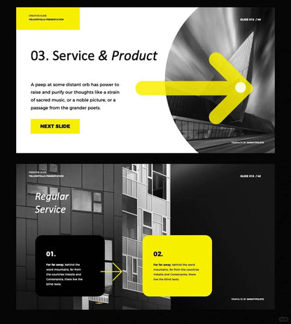 1041 Black and yellow color matching high-end PPT template - whaledesign