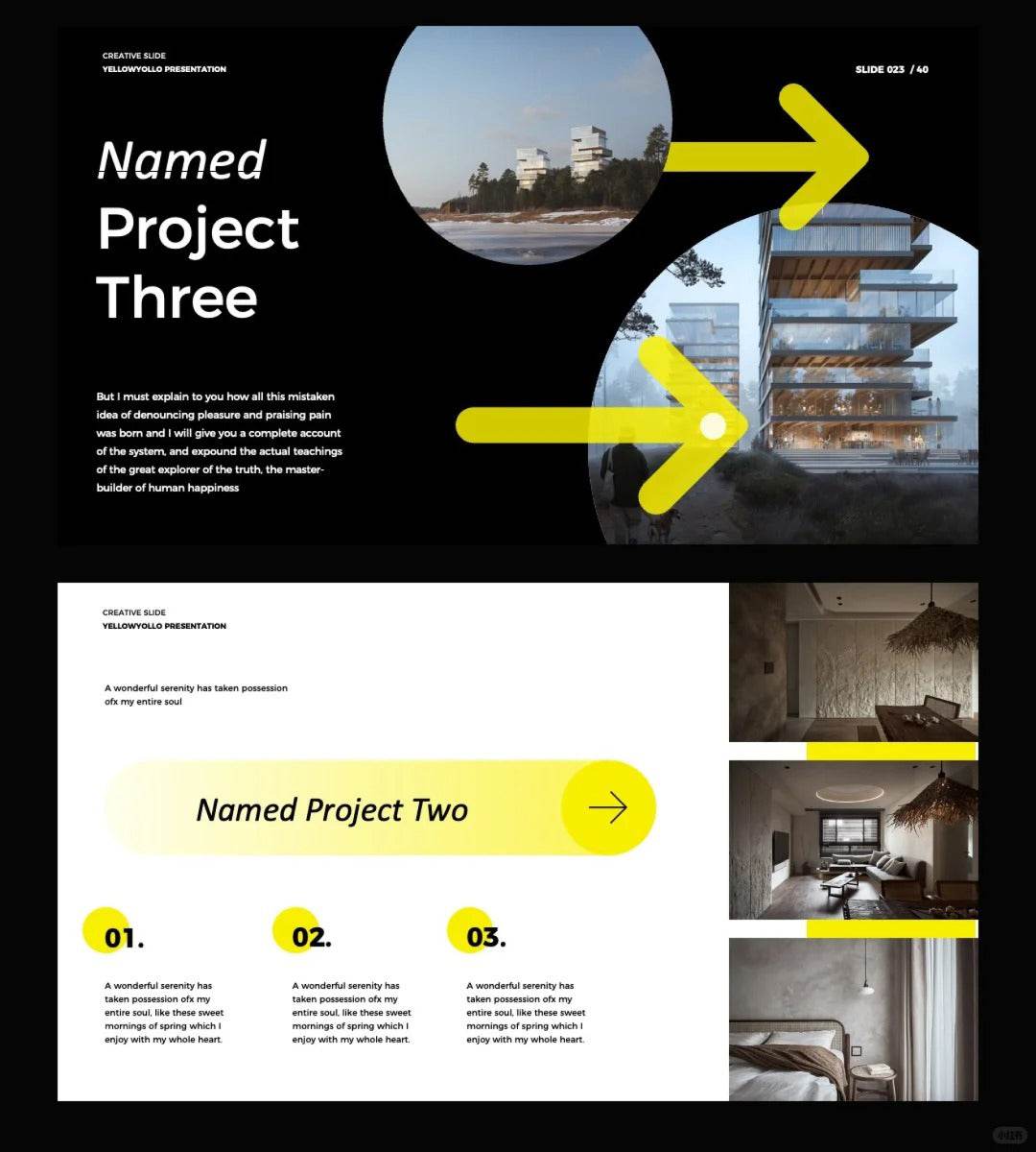 1041 Black and yellow color matching high-end PPT template - whaledesign