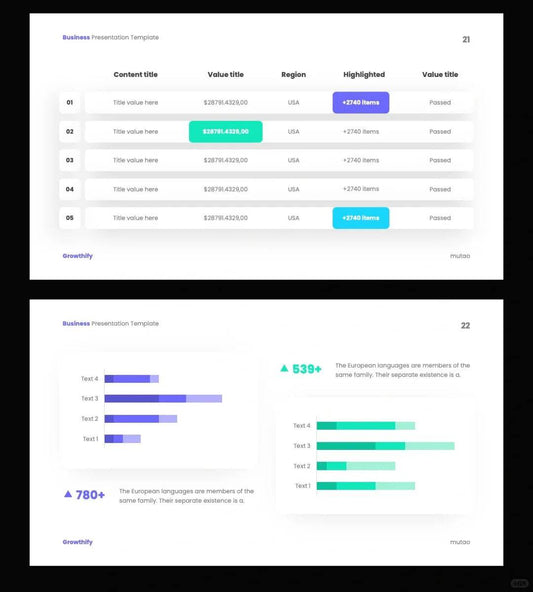 1042 Green and purple color matching small fresh PPT template - whaledesign