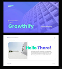 1042 Green and purple color matching small fresh PPT template - whaledesign