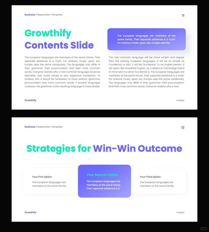 1042 Green and purple color matching small fresh PPT template - whaledesign