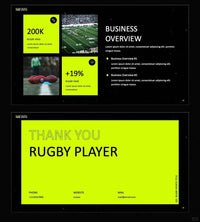1043 Black and green color matching fashion sports style PPT template - whaledesign