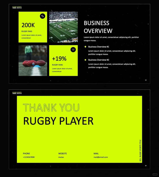 1043 Black and green color matching fashion sports style PPT template - whaledesign