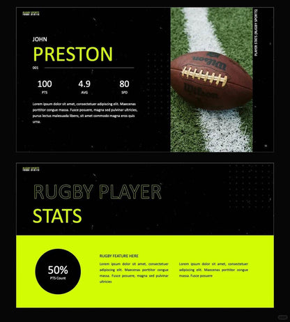 1043 Black and green color matching fashion sports style PPT template - whaledesign