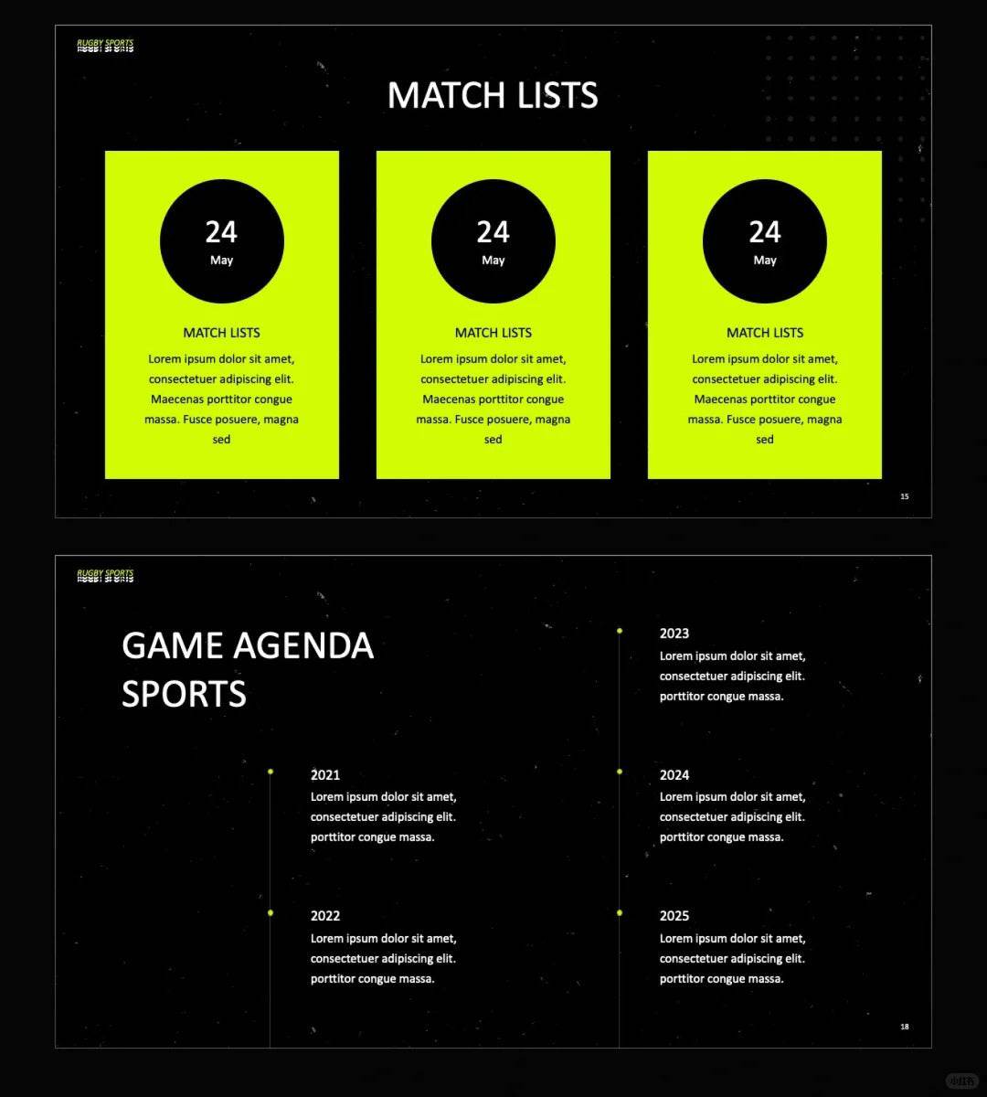 1043 Black and green color matching fashion sports style PPT template - whaledesign