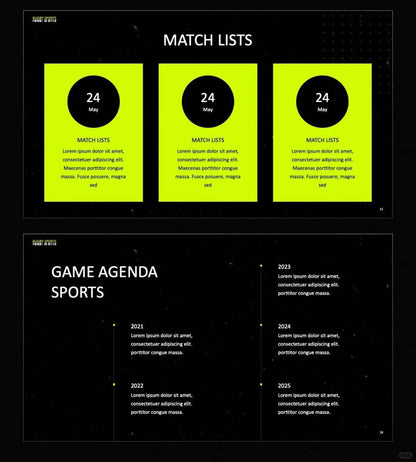 1043 Black and green color matching fashion sports style PPT template - whaledesign