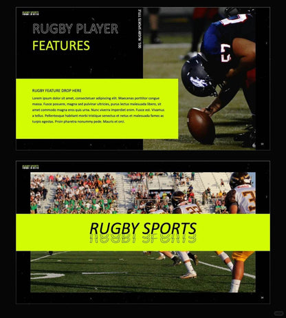 1043 Black and green color matching fashion sports style PPT template - whaledesign