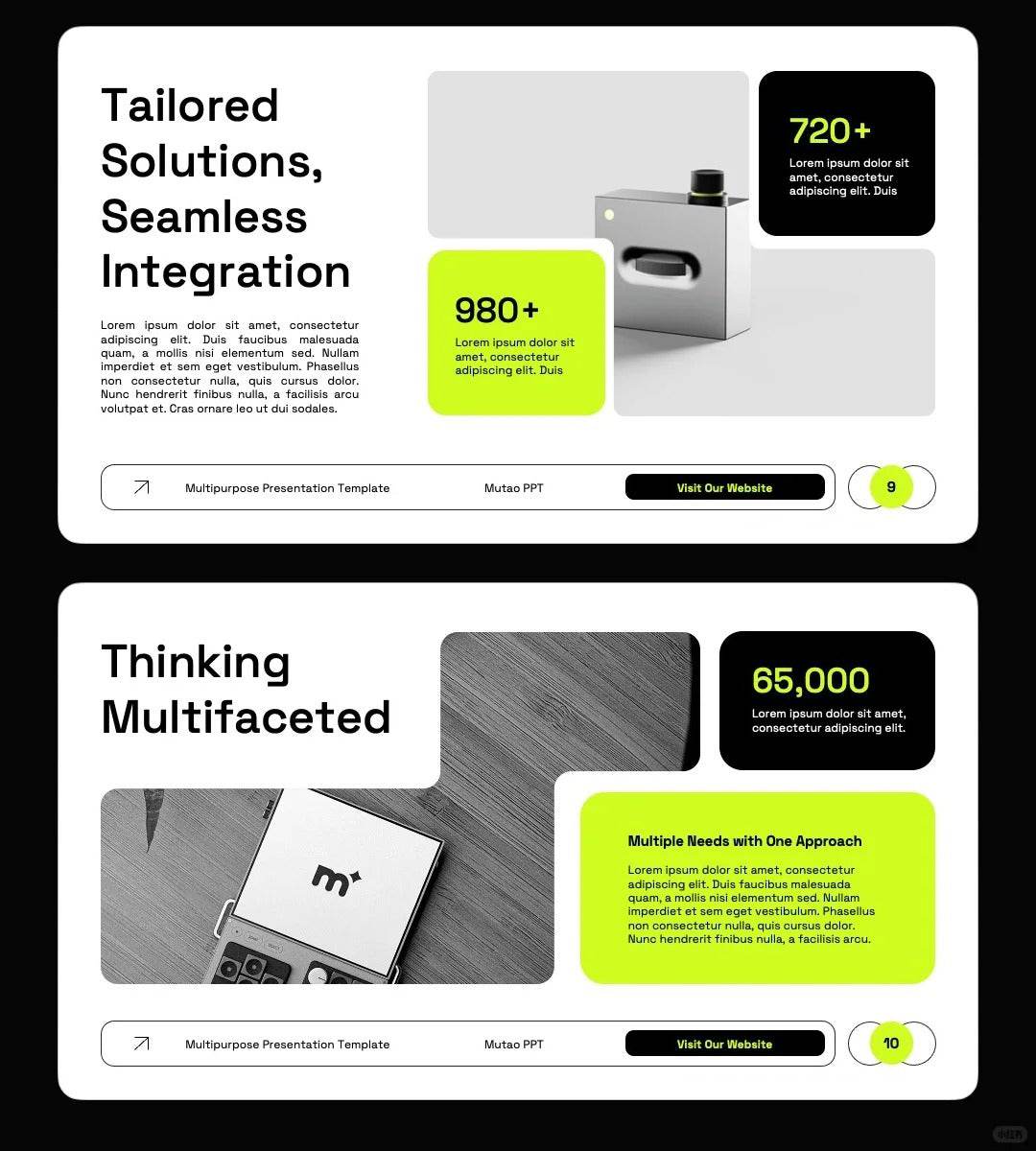 1047 Multi-image PPT template suitable for product display - whaledesign