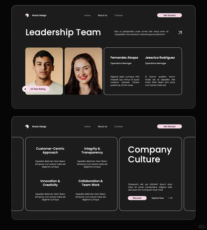 1048 Pink and black color minimalist PPT template - whaledesign