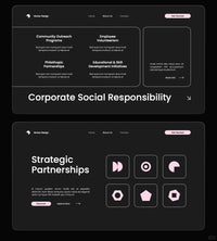 1048 Pink and black color minimalist PPT template - whaledesign