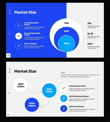 1052 Blue and white color advanced simple PPT template - whaledesign