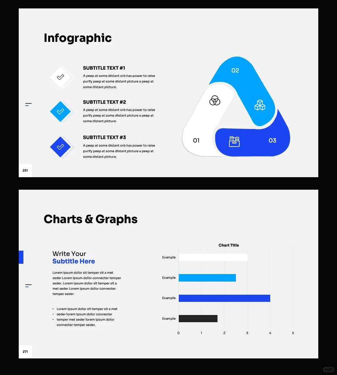 1052 Blue and white color advanced simple PPT template - whaledesign