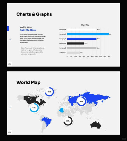 1052 Blue and white color advanced simple PPT template - whaledesign
