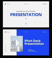 1052 Blue and white color advanced simple PPT template - whaledesign