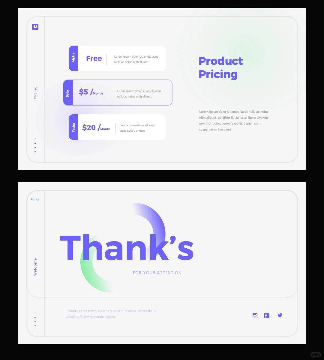 1054 Purple small fresh PPT template - whaledesign