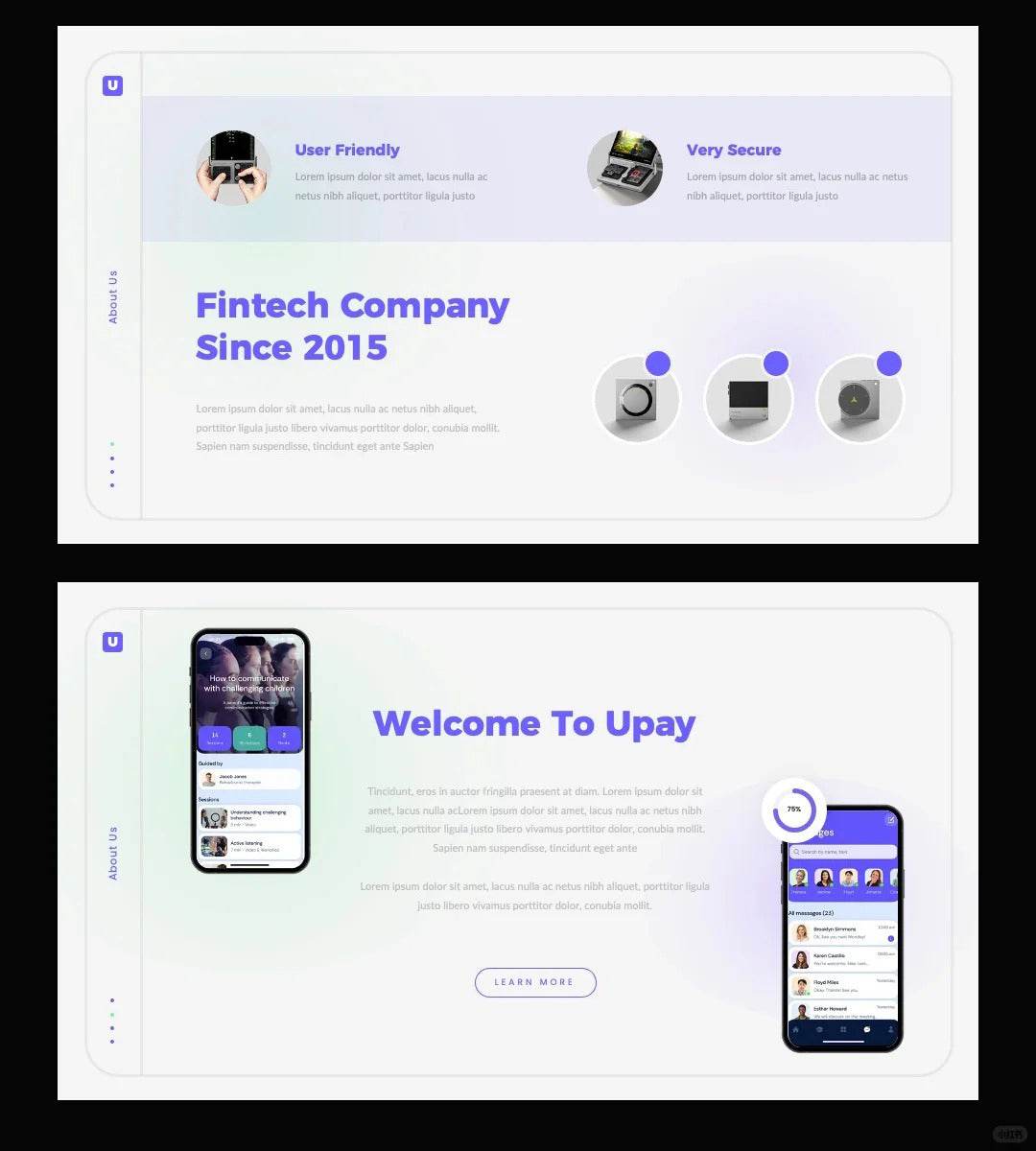 1054 Purple small fresh PPT template - whaledesign