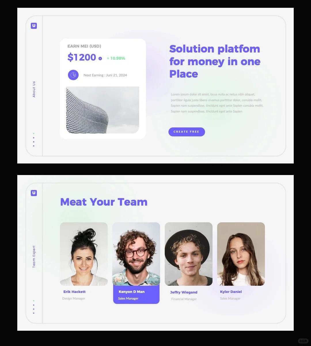 1054 Purple small fresh PPT template - whaledesign