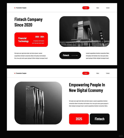 1059 Red and black color PPT & Keynote template - whaledesign