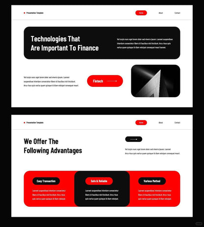 1059 Red and black color PPT & Keynote template - whaledesign