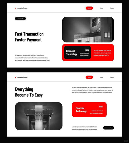 1059 Red and black color PPT & Keynote template - whaledesign
