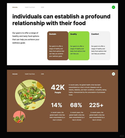1060 Green coffee color matching (light meal) advanced PPT Key template - whaledesign