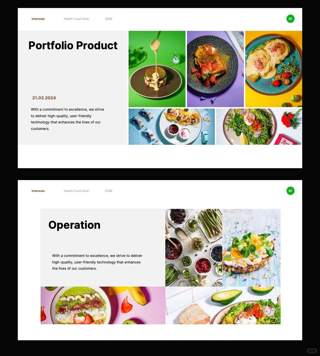 1060 Green coffee color matching (light meal) advanced PPT Key template - whaledesign