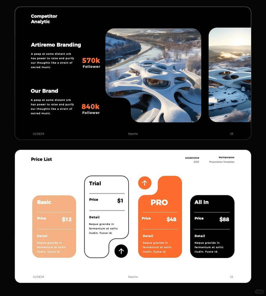 1061 Orange and black color matching high-end PPT & Keynote template - whaledesign
