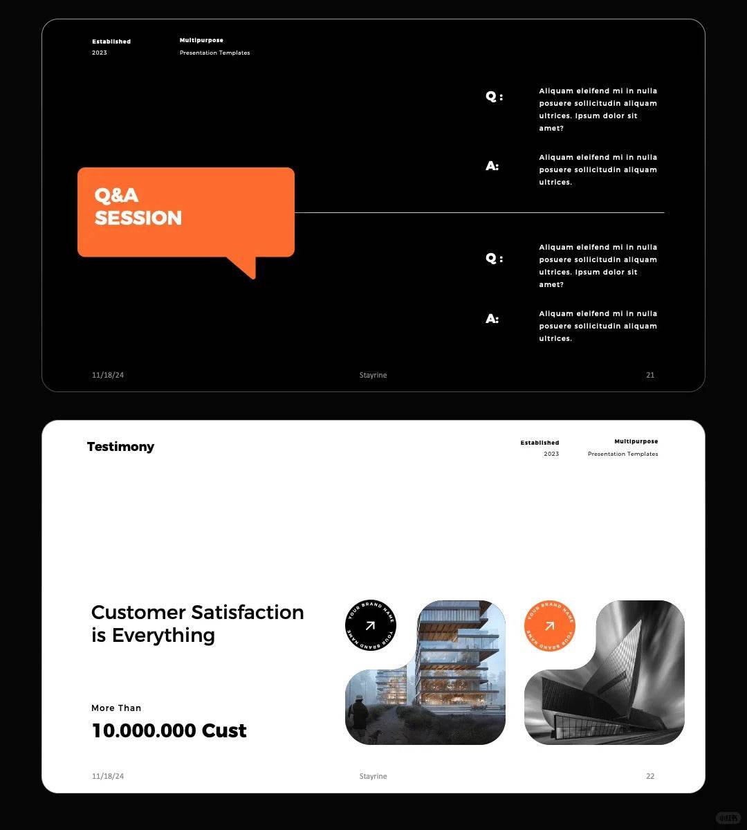 1061 Orange and black color matching high-end PPT & Keynote template - whaledesign