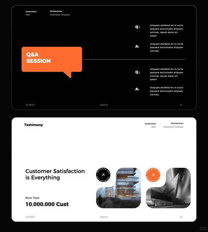 1061 Orange and black color matching high-end PPT & Keynote template - whaledesign