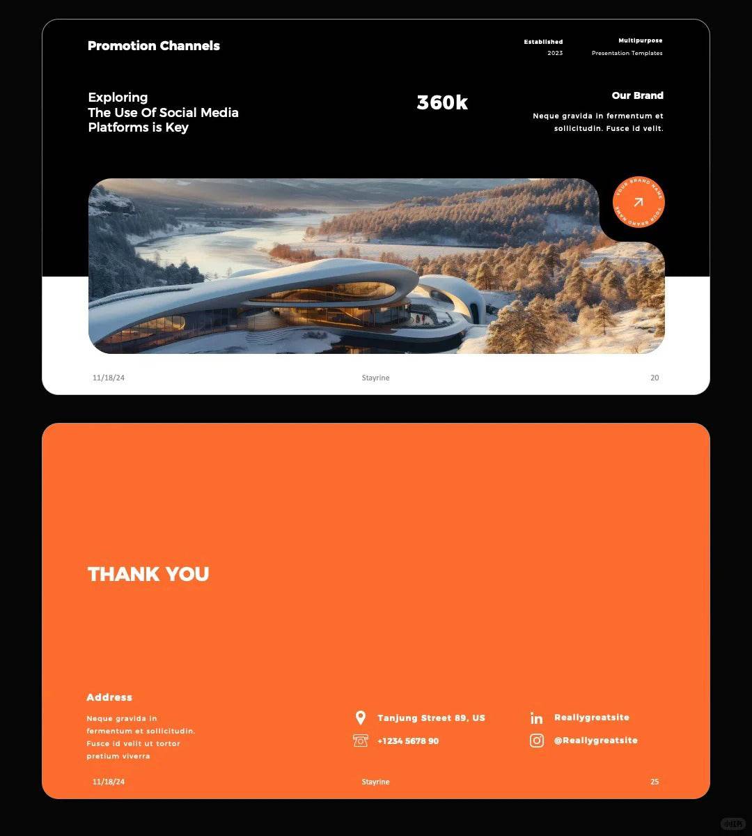 1061 Orange and black color matching high-end PPT & Keynote template - whaledesign