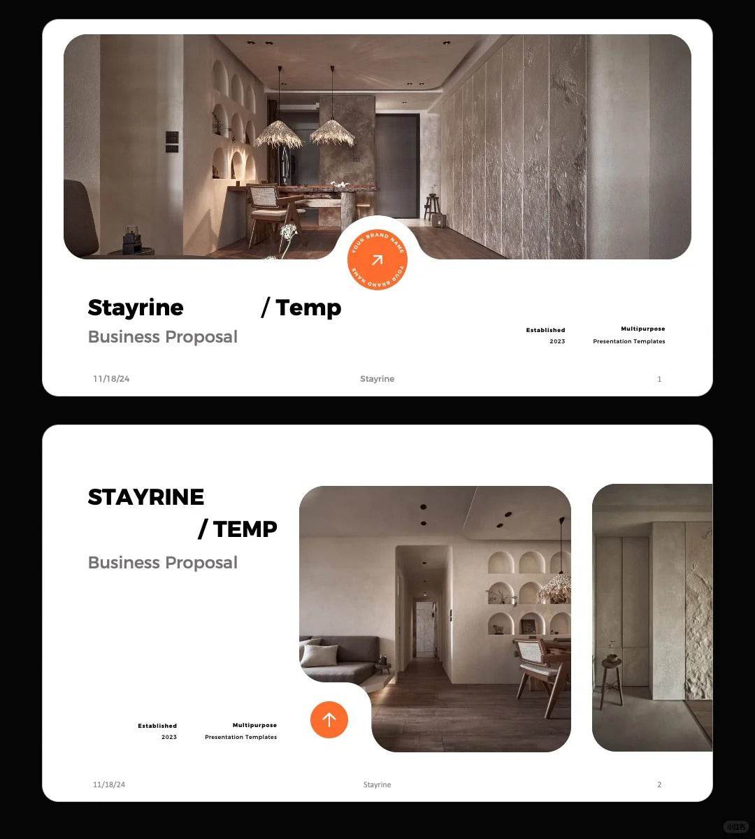 1061 Orange and black color matching high-end PPT & Keynote template - whaledesign