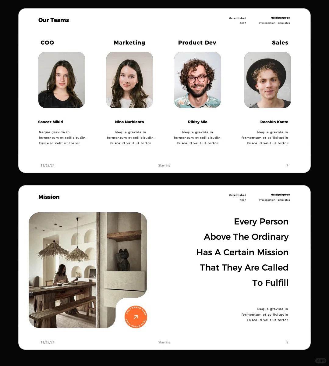 1061 Orange and black color matching high-end PPT & Keynote template - whaledesign