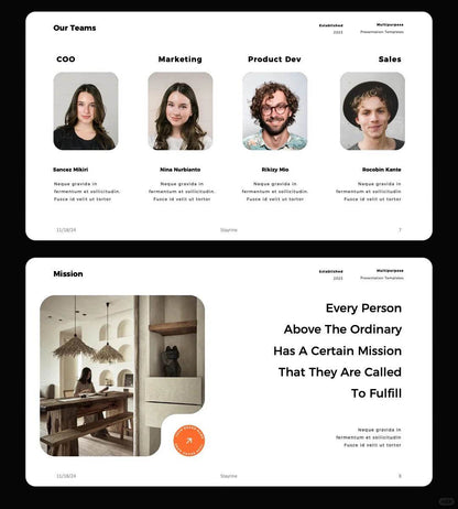 1061 Orange and black color matching high-end PPT & Keynote template - whaledesign