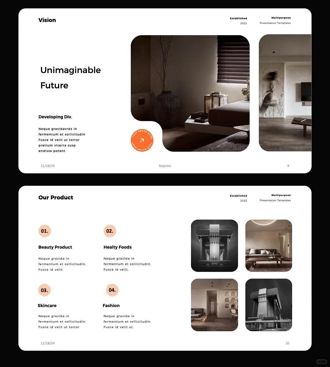 1061 Orange and black color matching high-end PPT & Keynote template - whaledesign