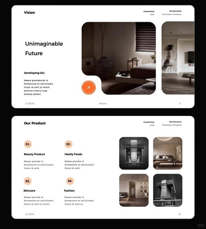 1061 Orange and black color matching high-end PPT & Keynote template - whaledesign