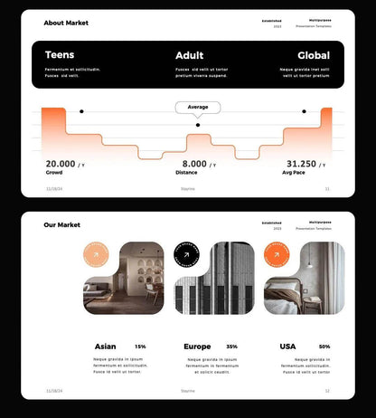 1061 Orange and black color matching high-end PPT & Keynote template - whaledesign