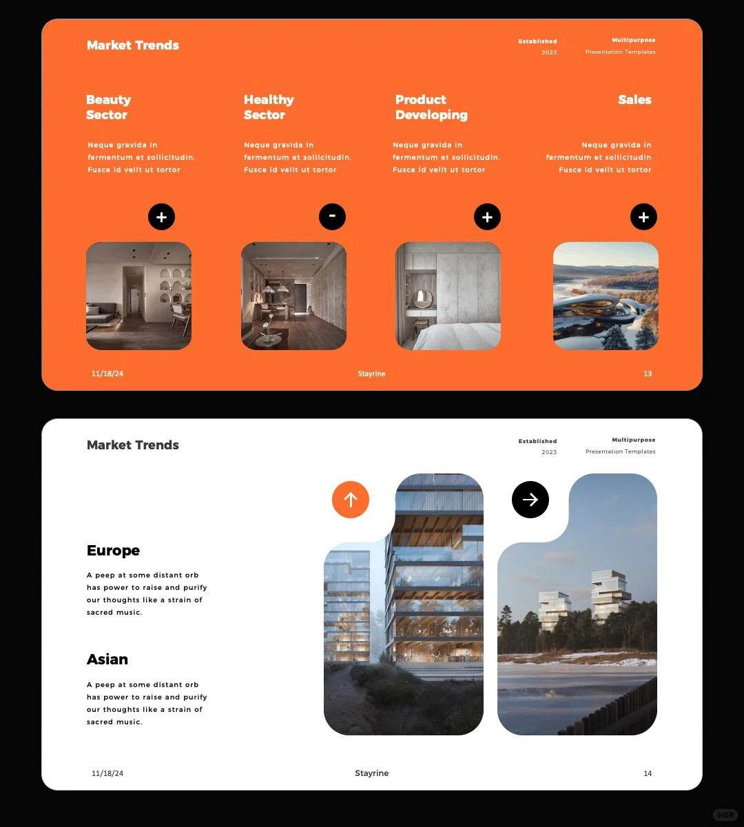 1061 Orange and black color matching high-end PPT & Keynote template - whaledesign