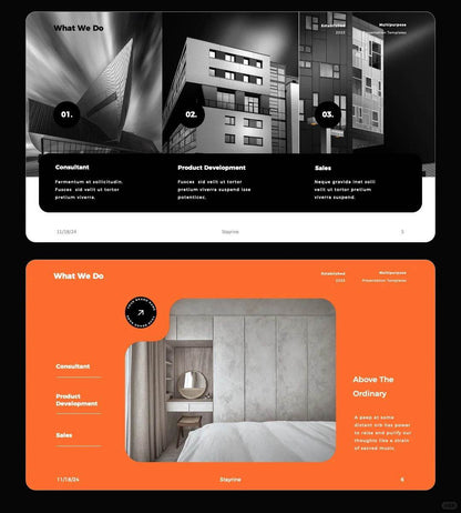 1061 Orange and black color matching high-end PPT & Keynote template - whaledesign