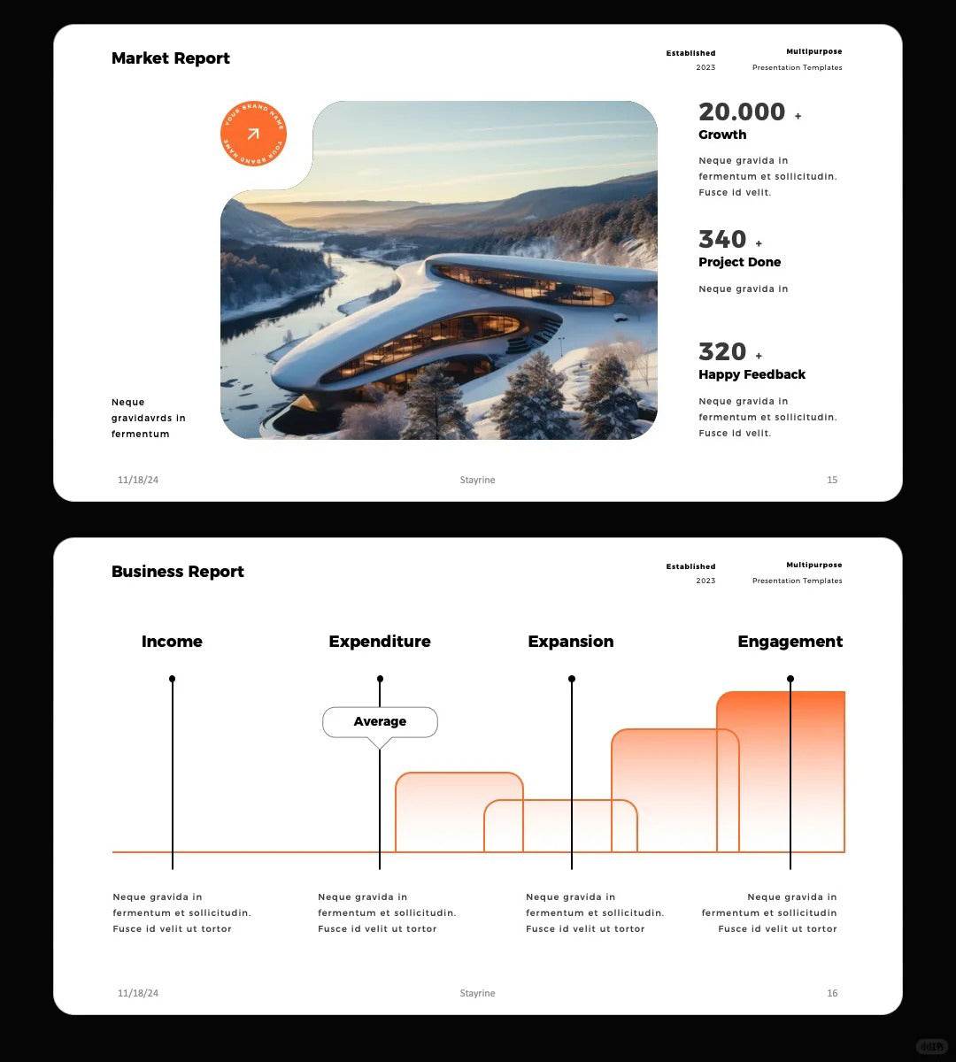 1061 Orange and black color matching high-end PPT & Keynote template - whaledesign