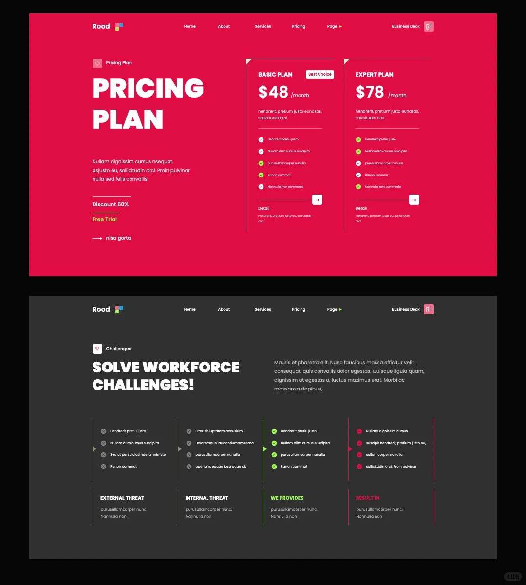 1065 High-grade magenta Keynote PPT template - whaledesign