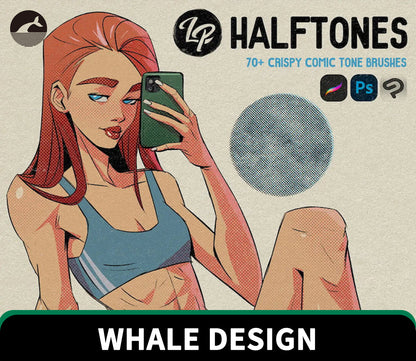 1075｜🎨 Designed specifically for comic and American manga styles | Over 60 professional halftone brush sets now available!