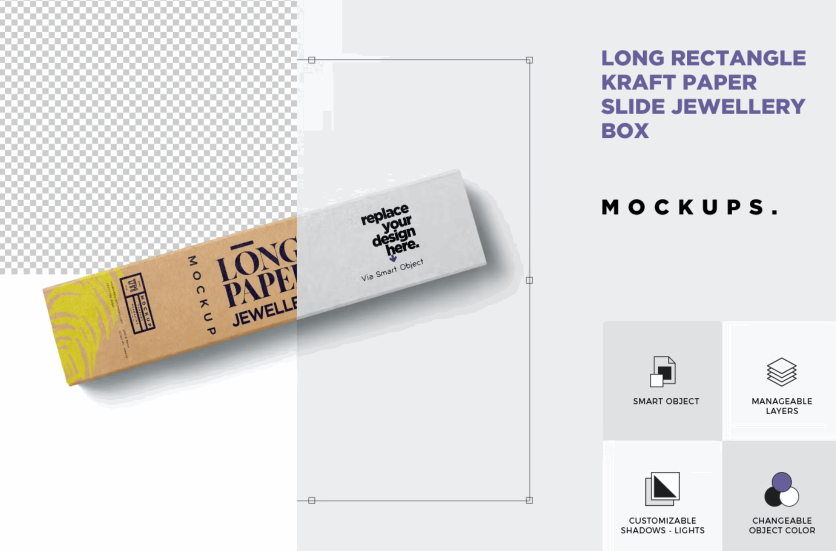 100Long Rectangle Drawer Box Mockups