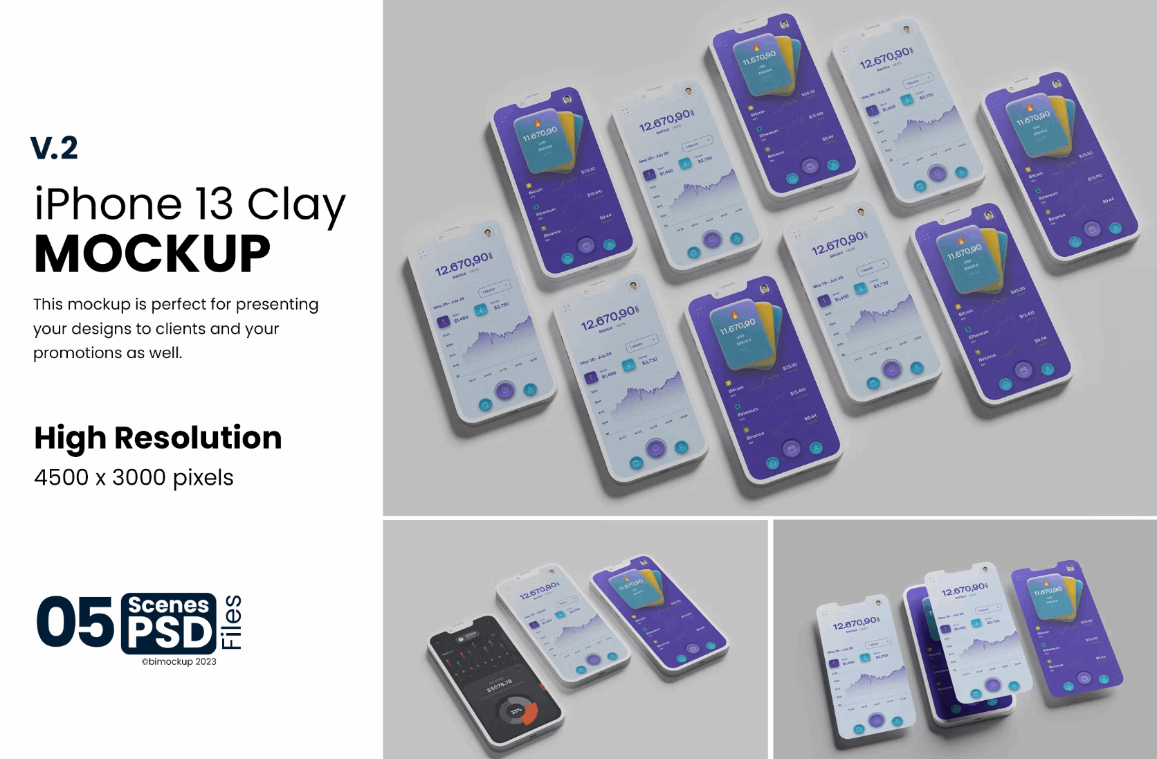 128iPhone 13 Clay Mockup V.2