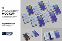 128iPhone 13 Clay Mockup V.2 - whaledesign